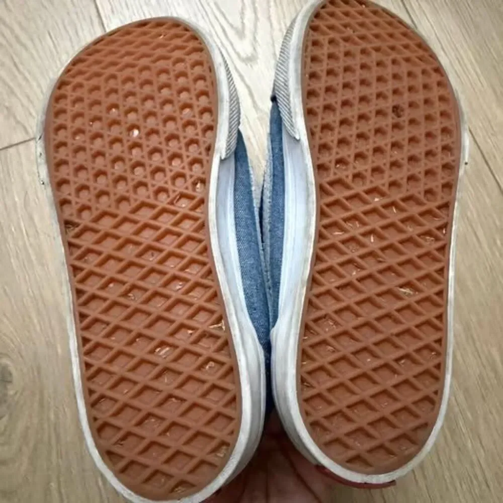 Vans Toddler Old Skool V Blue Denim Sneakers size 9c